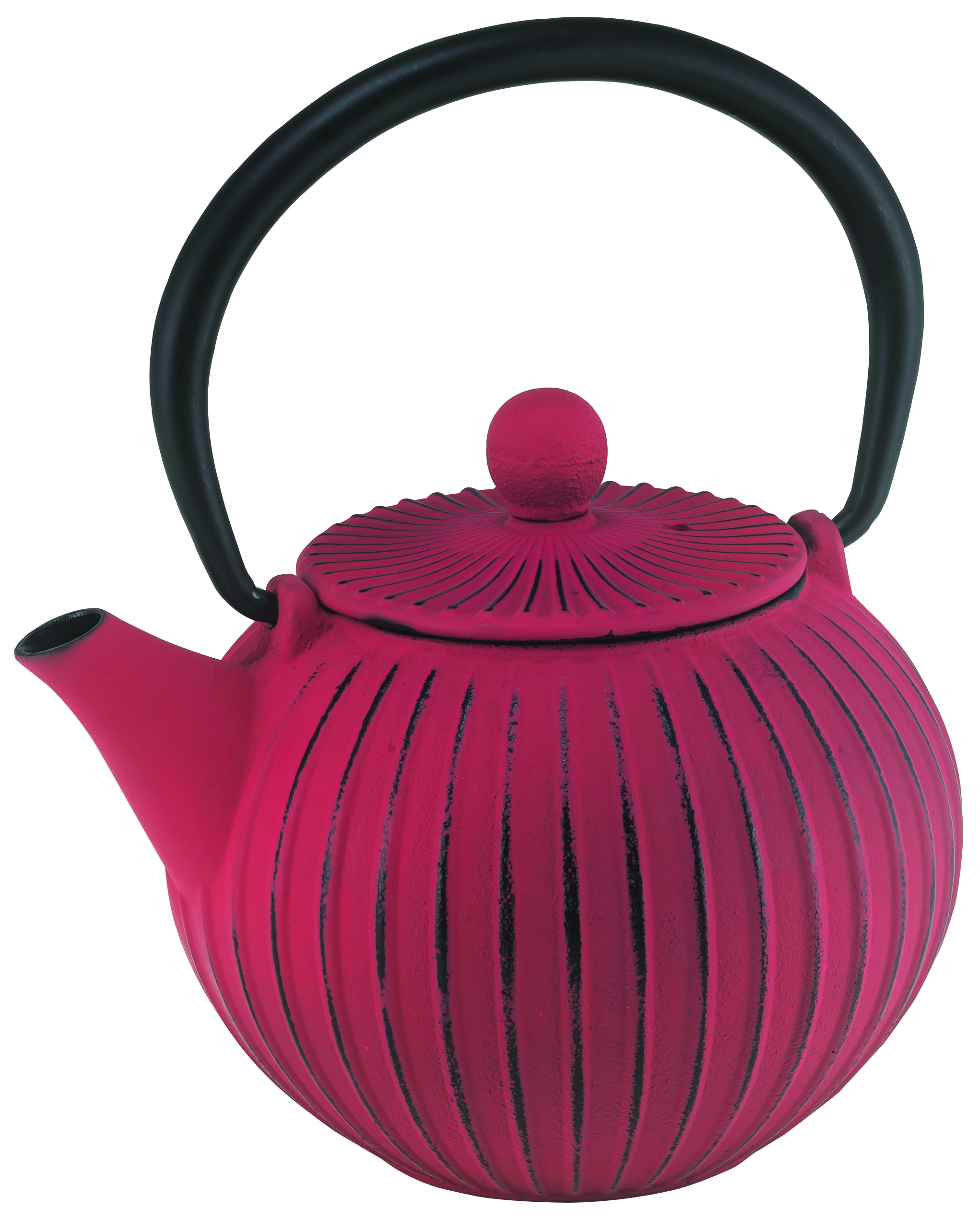 500ML AVANTI RED RIBBED CAST TEAPOT