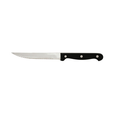 STEAK KNIFE POINT TIP,S/S BLADE BLACK RIVETED HAND