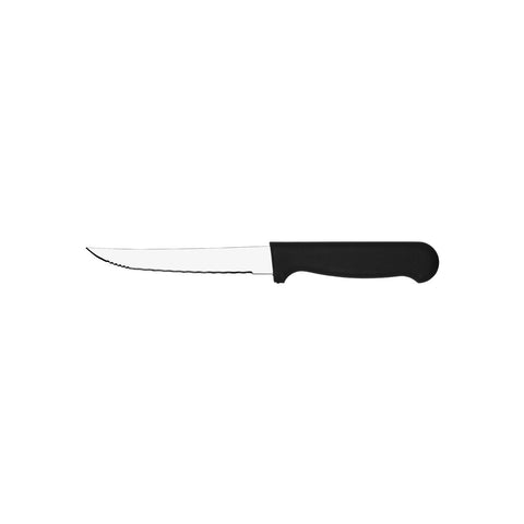 STEAK KNIFE POINTED BLACK HANDLE