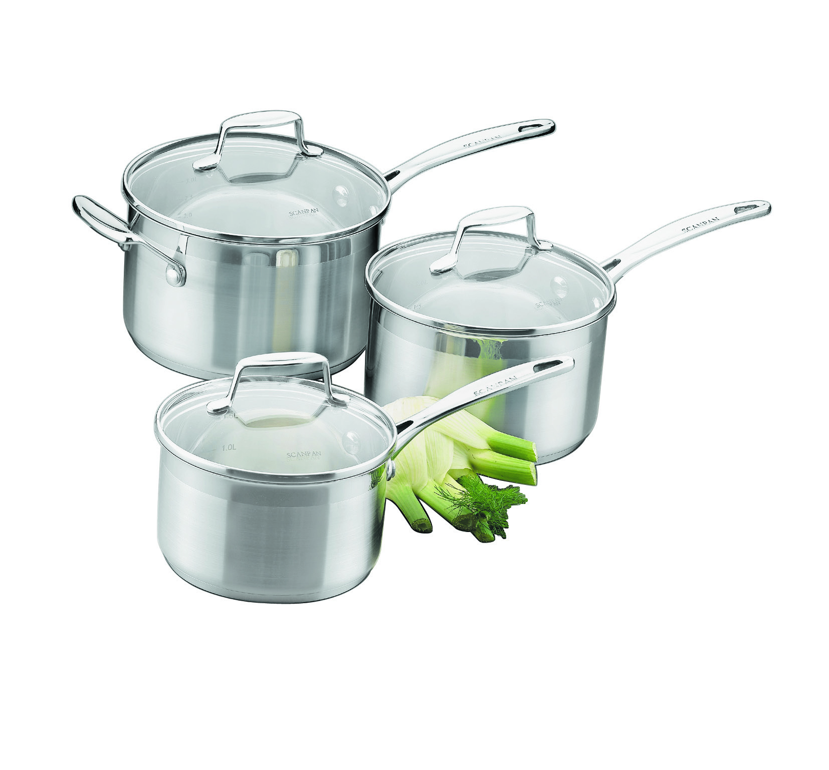 3 PIECE SCANPAN IMPACT SAUCEPAN SET