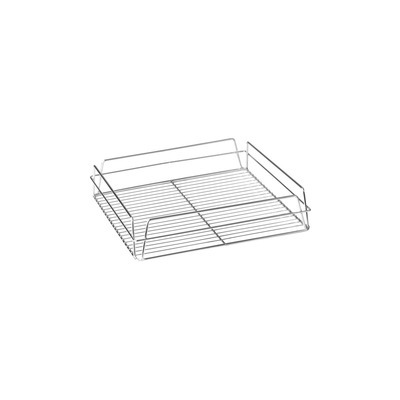 PVC GLASS BASKET SQUARE 355X355X75MM, CHROME