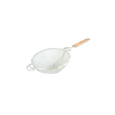 300MM STRAINER DOUBLE MESH WOODEN HANDLE