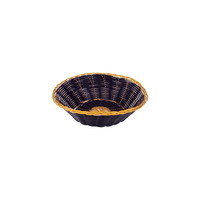 BREAD BASKET -RND BLK & GOLD