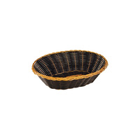 240MM OVAL BREAD BASKET GOLD & BLACK