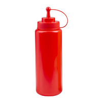 1 LITRE SQUEEZE BOTTLE WITH CAP RED