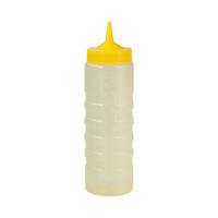 750ML YELLOW SAUCE BOTTLE AND LID GRADUATED