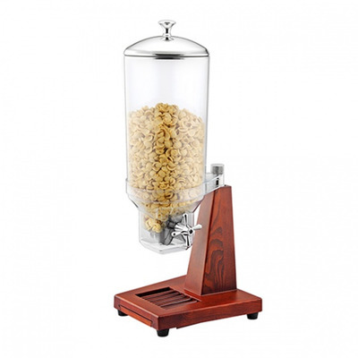 CEREAL DISPENSER-SINGLE, 7.0LT WOOD BASE