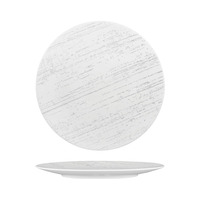 280MM LUZERNE DRIZZLE WHITE W/GREY ROUND FLAT PLAT