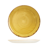 STONECAST 288MM ROUND COUPE  PLATE - MUSTARD SEED