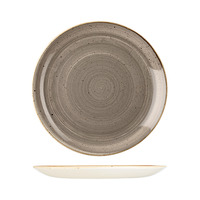 288MM STONECAST ROUND COUPE PLATE - PEPPERCORN