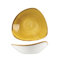 STONECAST 235X235MM TRIANGULAR BOWL - MUSTARD SEED