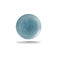 165MM RAKU ROUND COUPE PLATE TOPAZ BLUE