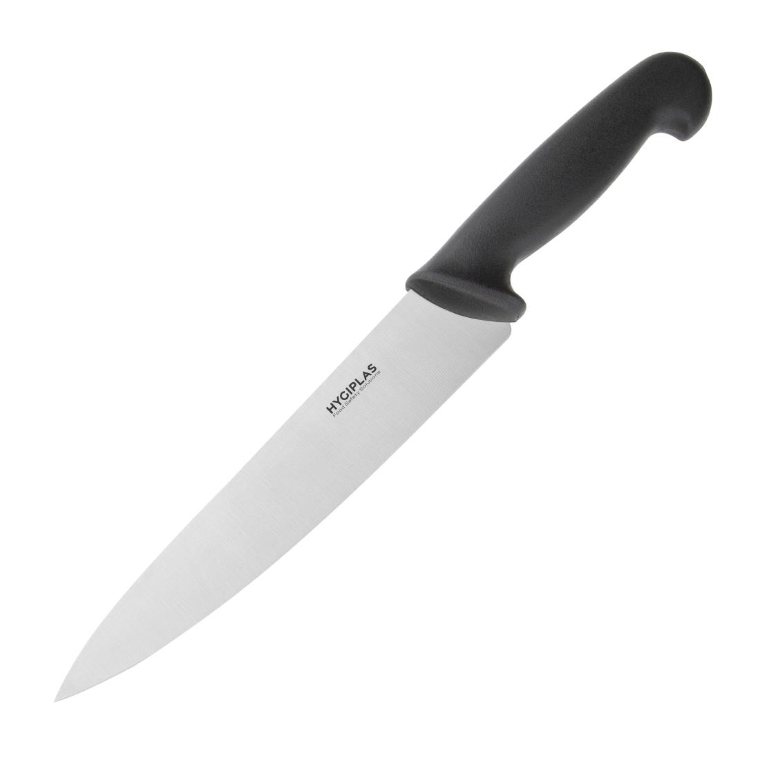 21.5CM HYGIPLAS BLACK COOKS KNIFE - NYLON HANDLE