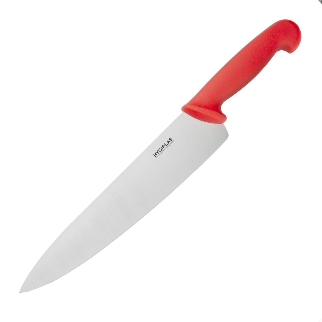 HYGIPLAS RED 25CM COOKS KNIVE