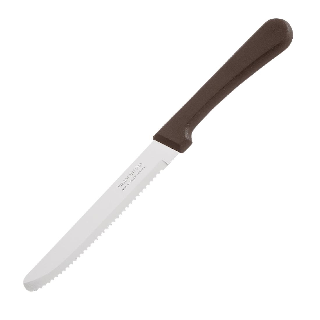 TRAMONTINA ROUND TIP SERRATED STEAK KNIFE 127MM (B