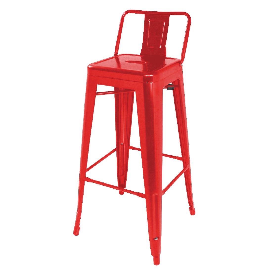 BOLERO RED HIGH METAL BAR STOOL