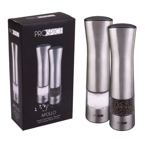 PRO SPICE 21.5CM S/S SALT & PEPPER GRINDER SET