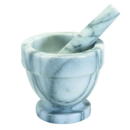 12CM GREY MARBLE MORTAR & PEST