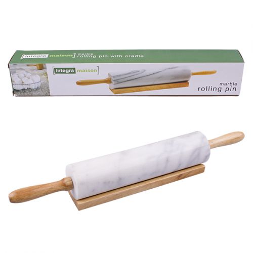 MARBLE ROLLING PIN W/CRDLE