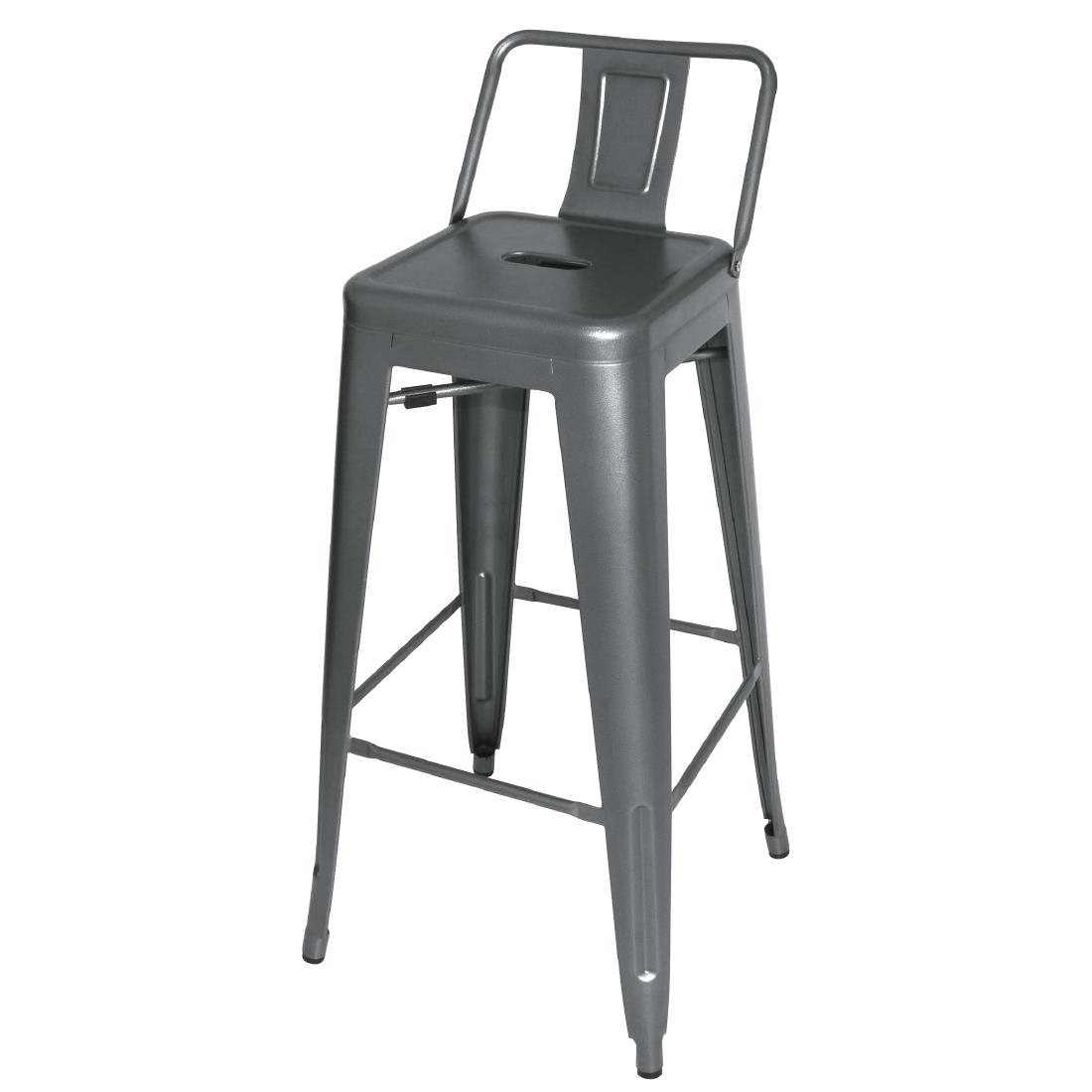 GREY HIGH METAL BAR STOOL