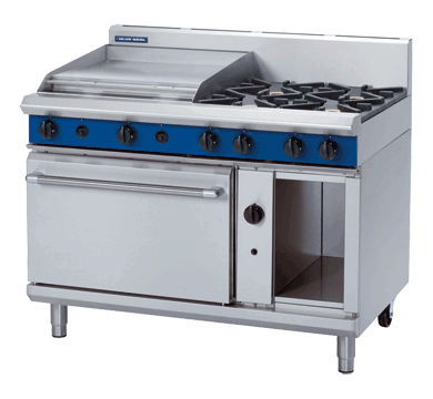 BLUE SEAL 1200 GAS WITH STATIC OVEN 4 BURNER+600 G