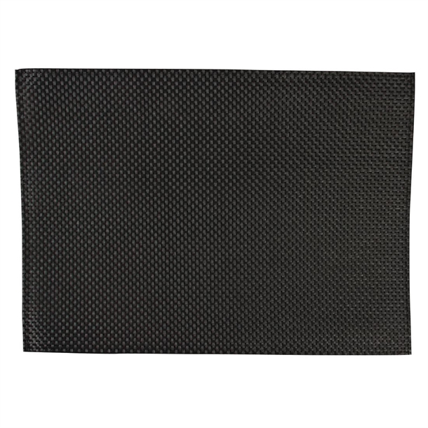 PLACEMAT PKT OF 6 BLACK WAVEN PVC