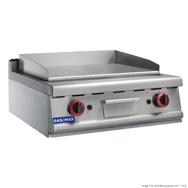 GAS MAX GRIDDLE 700MM WIDE SMOOTH HOT PLATE, 700WX