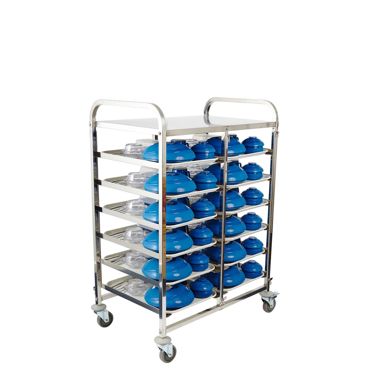 12 TRAY DOUBLE MEAL DELIVERY TROLLEY