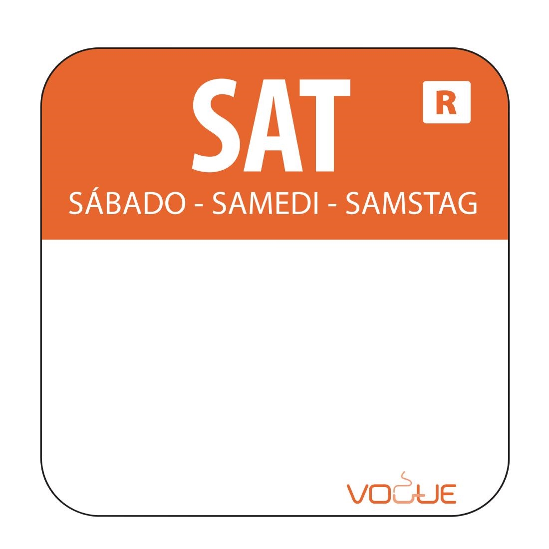 SATURDAY (ORANGE) 25MM REMOV LABEL 1000