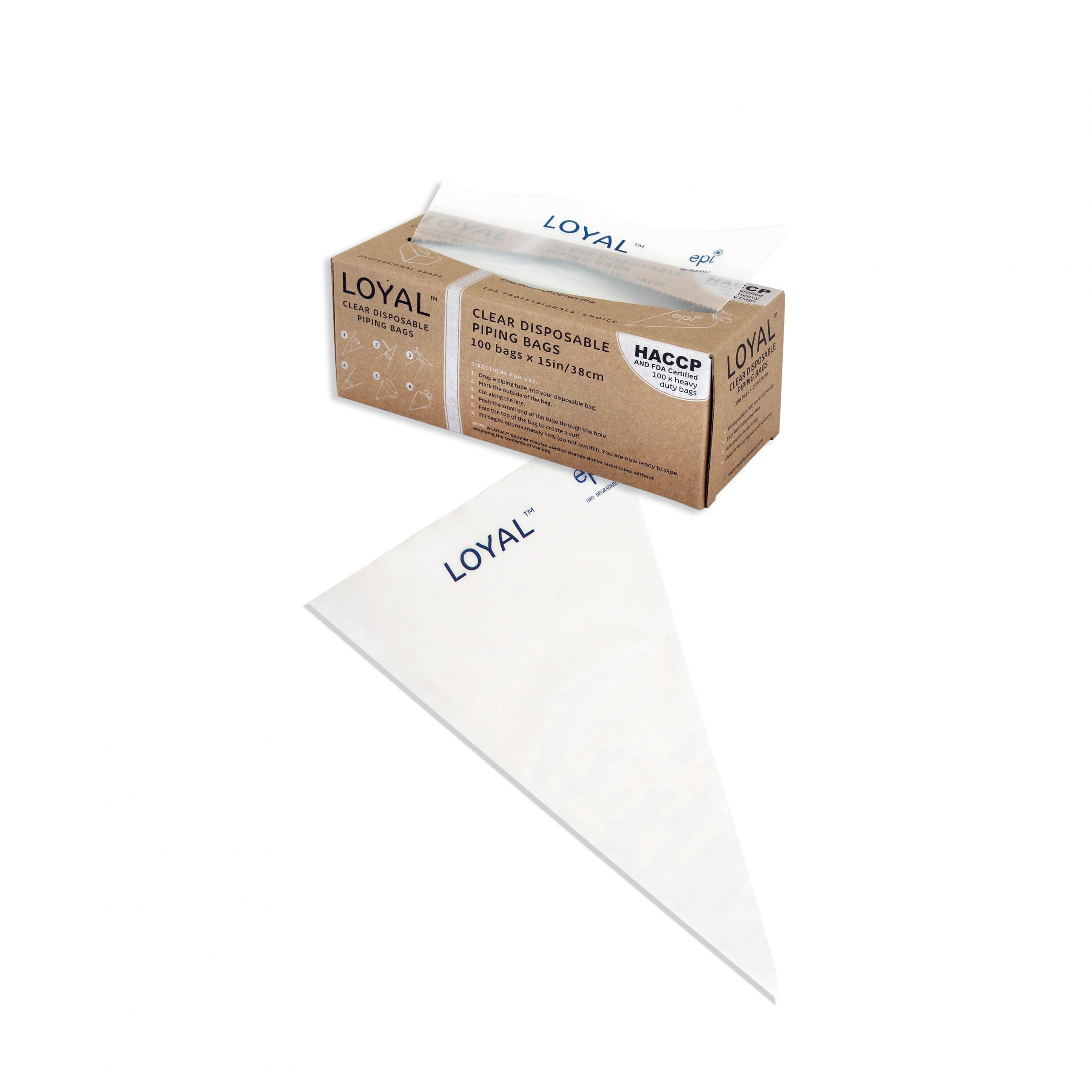 30CM /12IN LOYAL BIODISP PIPING BAGS WITH DISPENSE