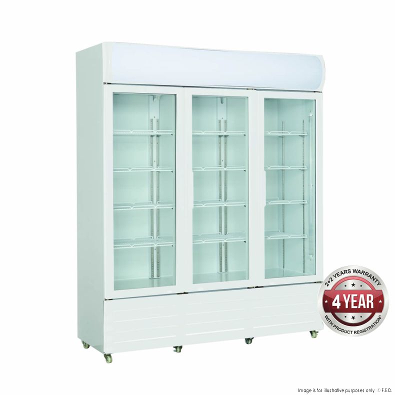 3 X GLASS DOOR FRIDGE 220L