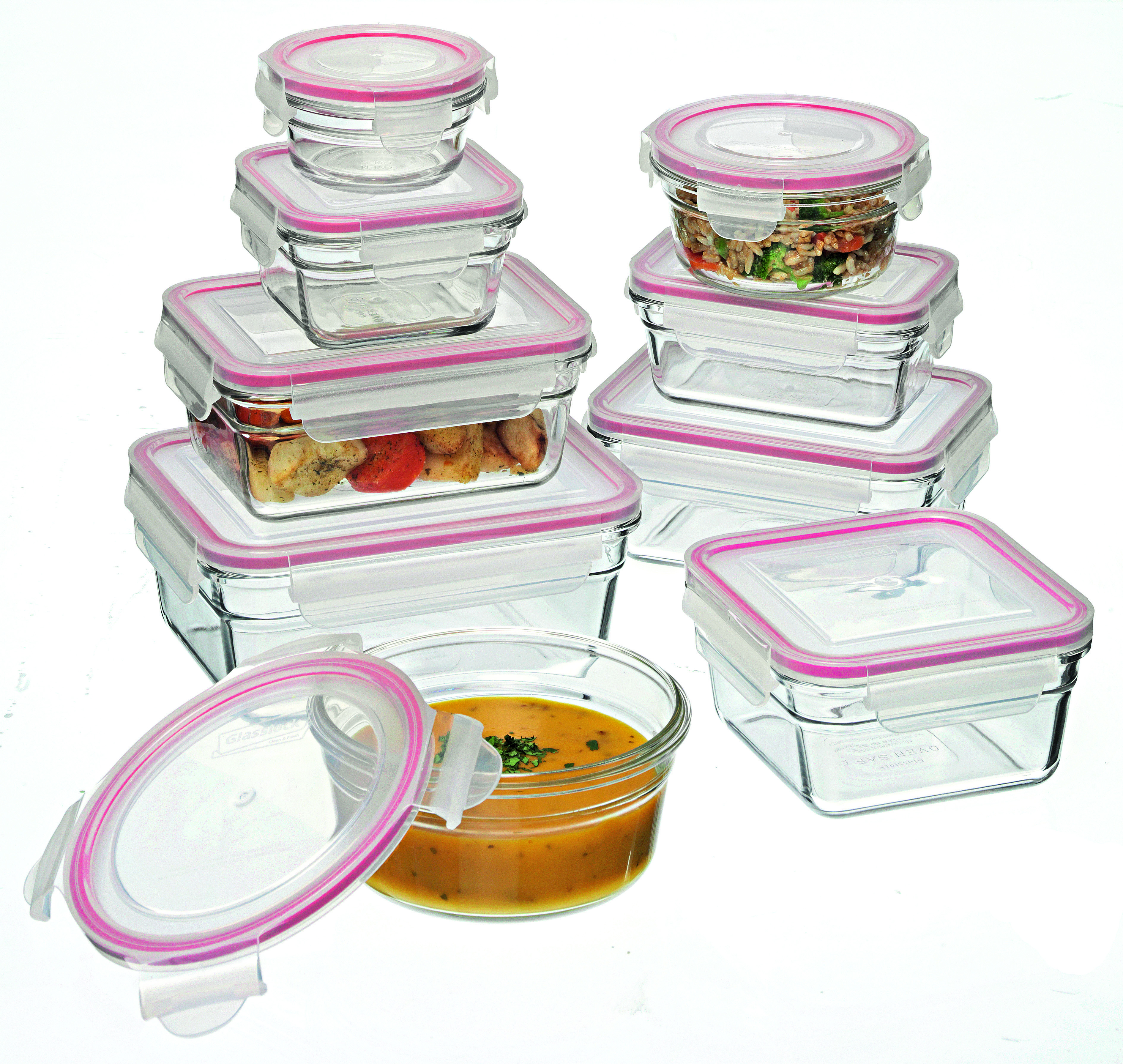 9 PIECE OVEN SAFE GLASS CONTAINER SET