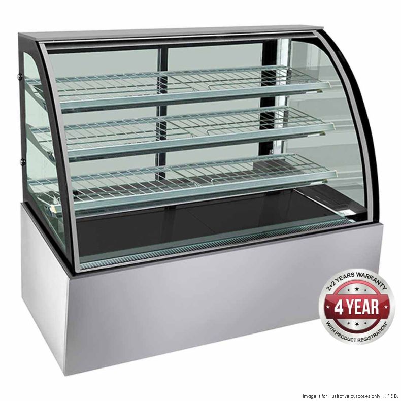 BONVUE CHILLED CURVED  FOOD/CAKE DISPLAY 1800W X 7