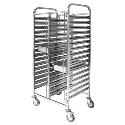 DOUBLE GAST. TROLLEY, FITS 32 X 1/1 TRAYS (NO TRAY