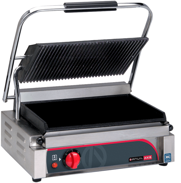 PANINI PRESS SINGLE RIBBED TOP FLAT BOTTOM