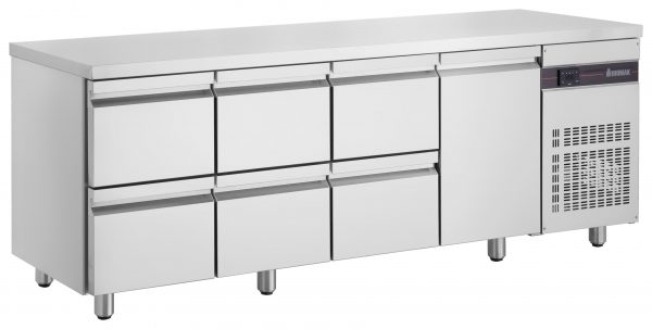 2240X700X870 1 DOOR 6 DRAW BENCH FRIDGE