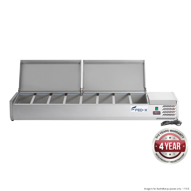 X FLAT GLASS SALAD BENCH (HOLDS 8 1/3 PANS ) 1800